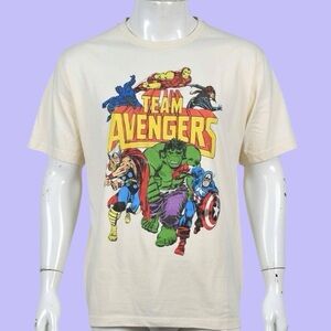 2 FOR $28 | Marvel Team Avengers Cream Beige T-Shirt